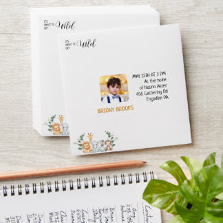 Jungle Safari /It's About To Get Wild/Baby Shower Envelope