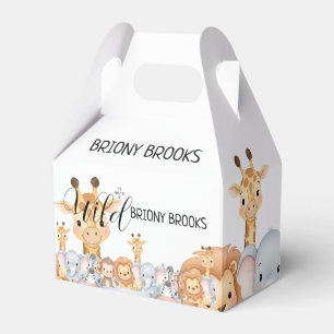 Jungle Safari "It's About To Get Wild" Baby Shower Favor Box