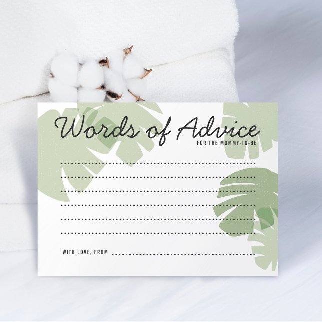 Jungle Safari Leaves Baby Shower Advice Card (Creator Uploaded)