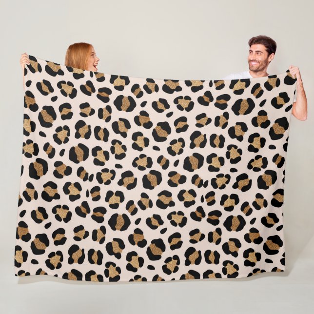 Jungle Safari Leopard Print Fleece Blanket (In Situ)