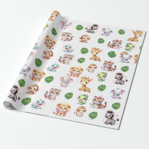 Jungle Safari Motif papier cadeau enveloppement 