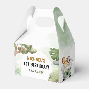 Jungle Safari Party Animals 1st Birthday Favor Box