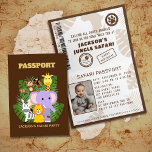 Jungle Safari Passport Kids Birthday Invitation<br><div class="desc">This jungle safari passport kids birthday invitation design is an amazing choice for parents who want to throw a wild and adventurous party for their little ones. The passport design adds a touch of excitement and mystery to the invitation, while the jungle and safari theme sets the tone for a...</div>