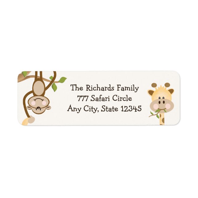 Jungle Safari Return Address Labels (Front)