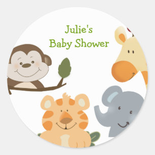 JUNGLE SAFARI Round Favour Stickers