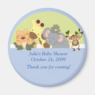Jungle Safari Tiger Giraffe Elephant Monkey Favour Magnet
