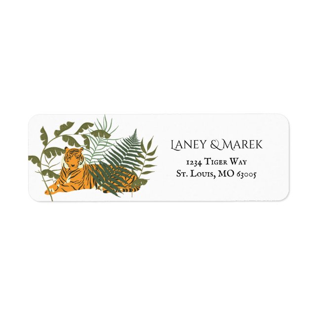 Jungle Safari Tiger Return Address (Front)