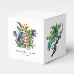 Jungle Safari Tropical Animals Baby Shower Favor Box