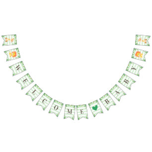 Jungle Safari Welcome Baby Boy Shower Lion Giraffe Bunting Flags