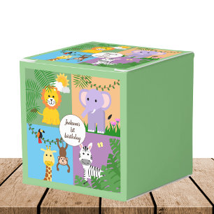 Jungle Safari Wild Animal Kids Birthday Colourful Favor Box