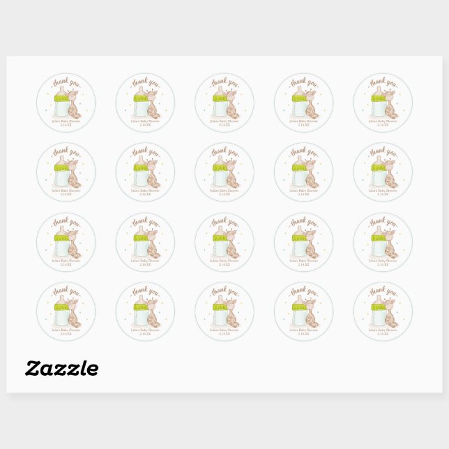 Jungle Safari Wild Baby Shower Classic Round Sticker (Sheet)