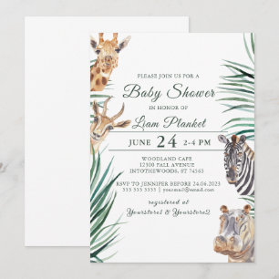 Jungle Safari Wild Baby Shower Invitation