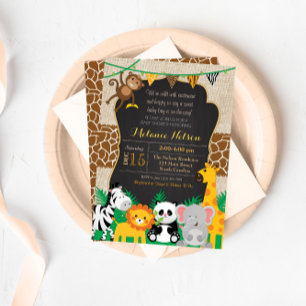Jungle Safari Wild Baby Shower Invitation