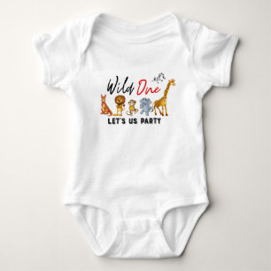 Jungle Safari Wild One Baby Boy 1 Birthday Romper