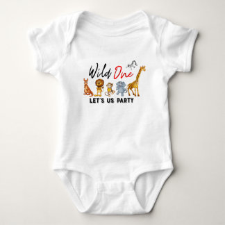 Jungle Safari Wild One Baby Boy 1 Birthday Romper