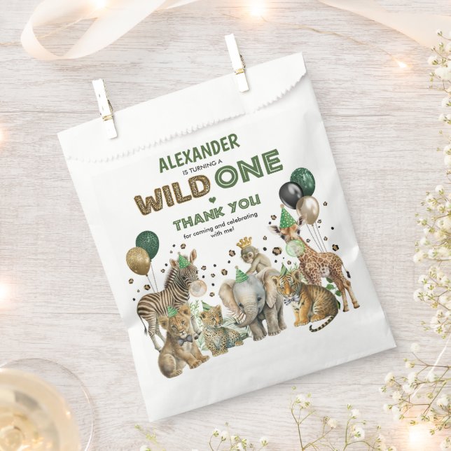 Jungle Safari Wild Party Animals Boys Birthday Favour Bag (Clipped)