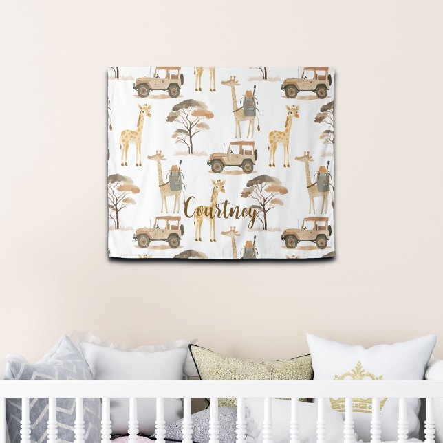 Jungle Safari with Giraffes Nursery Pattern  Tapestry (Creator Uploaded)