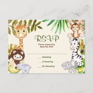 Jungle Safari Zoo RSVP Response Card