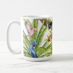 Jungle Scene Tropical Birds, Critters, Foliage Mug