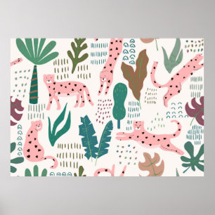 Jungle seamless pattern poster