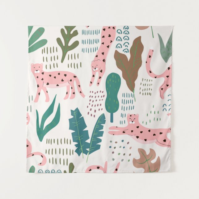 Jungle seamless pattern tapestry (Front)