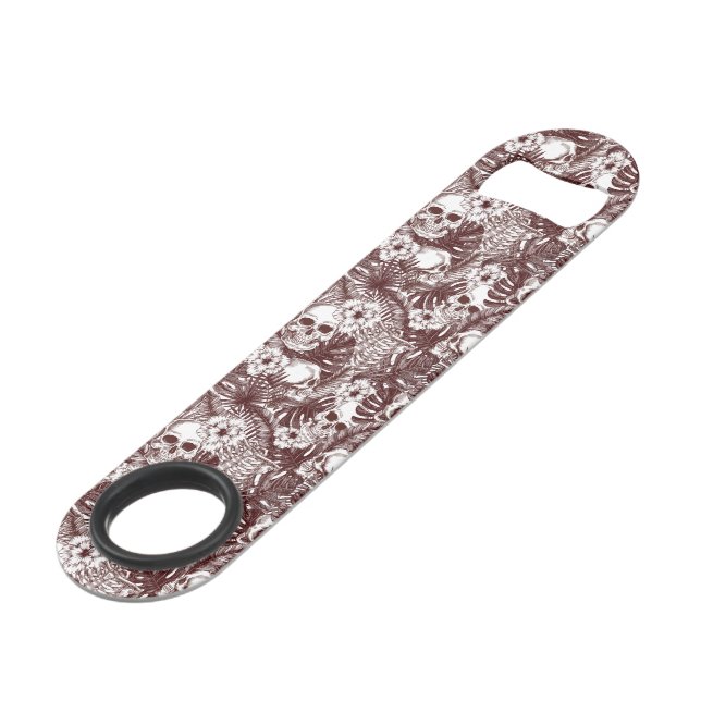 Jungle Skulls Bottle Opener Bar Key (Front Angled)