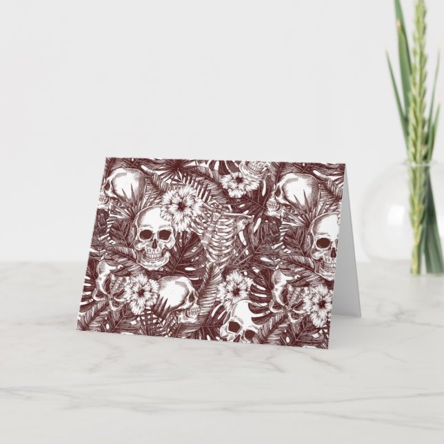 Jungle Skulls Greeting Card (Blank) (Front)