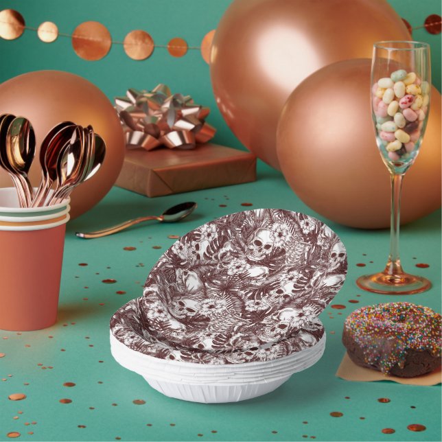 Jungle Skulls Paper Bowls Plate (Multi)