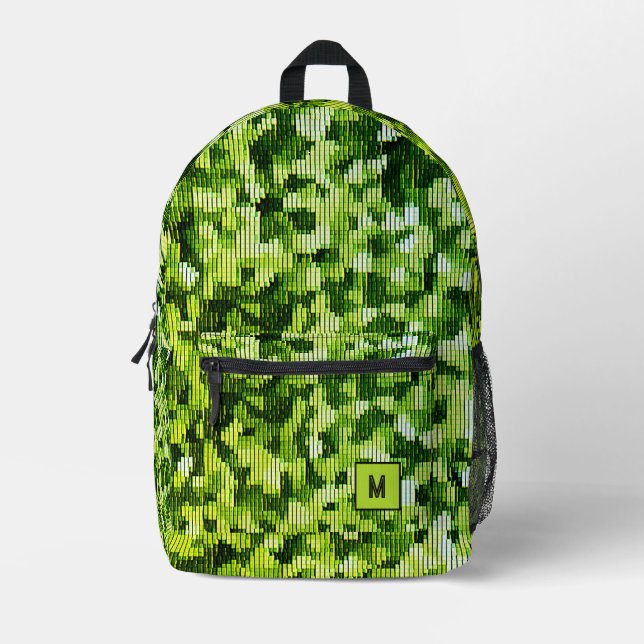 Jungle snake digital camo futuristic  printed backpack (Front)
