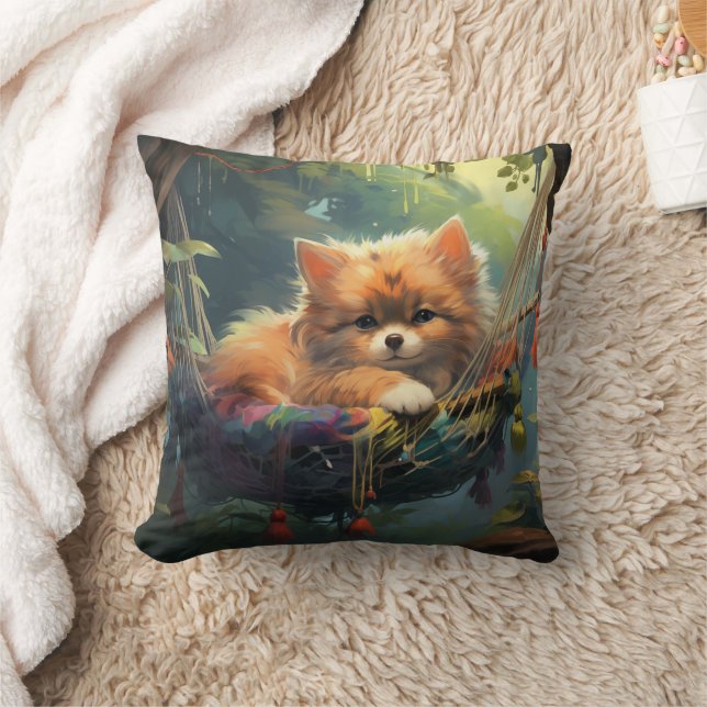 Jungle Spitz Throw Pillow (Blanket)