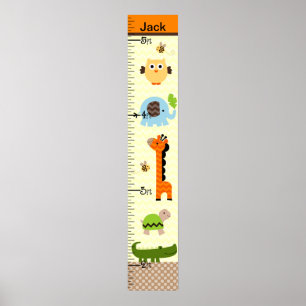 Jungle Stack Animals Growth Chart Keep at 8x44!
