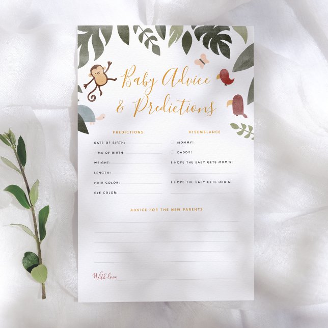 Jungle Storybook Baby Predictions & Advice Game (Creator Uploaded)