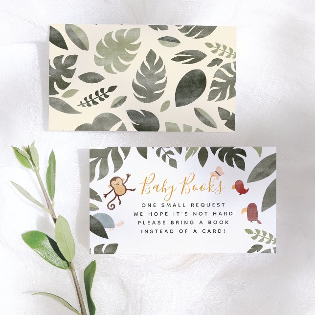  Jungle Storybook Illustration Boy Baby Books Enclosure Card (Creator Uploaded)