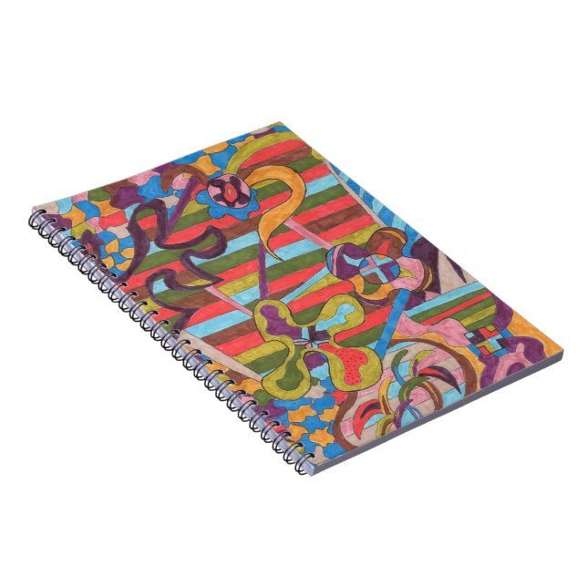"Jungle Stripes I" Abstract Art Notebook (Right Side)