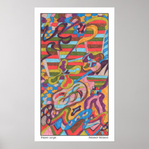 "Jungle Stripes I" Abstract Art Poster