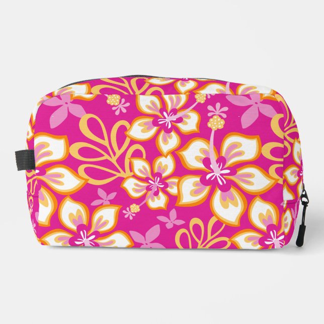 JUNGLE SURF PATTERN IN HOT PINK DOPP KIT (Front)