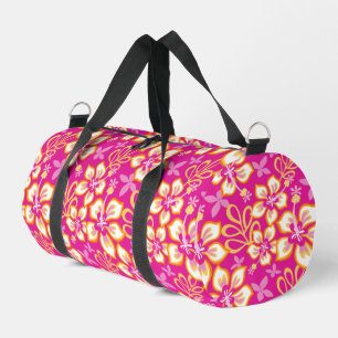 JUNGLE SURF PATTERN IN HOT PINK DUFFLE BAG