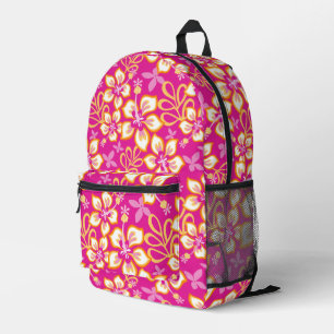 JUNGLE SURF PATTERN IN HOT PINK PRINTED BACKPACK