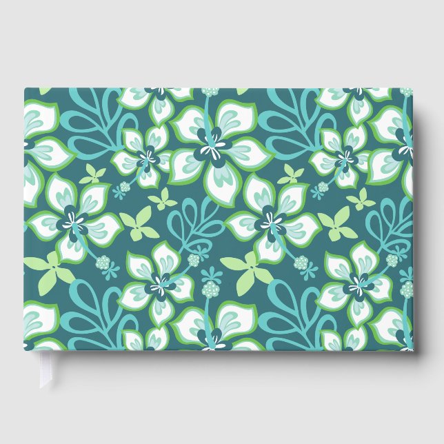JUNGLE SURF PATTERN IN TEAL COMBO GUEST BOOK (Front)