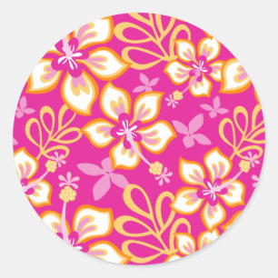 JUNGLE SURF (PINK COMBO) CLASSIC ROUND STICKER