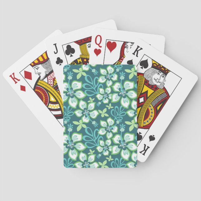 JUNGLE SURF (TEAL COMBO) PLAYING CARDS (Back)