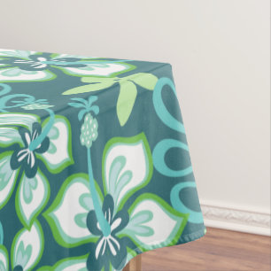 JUNGLE SURF (TEAL COMBO) TABLECLOTH