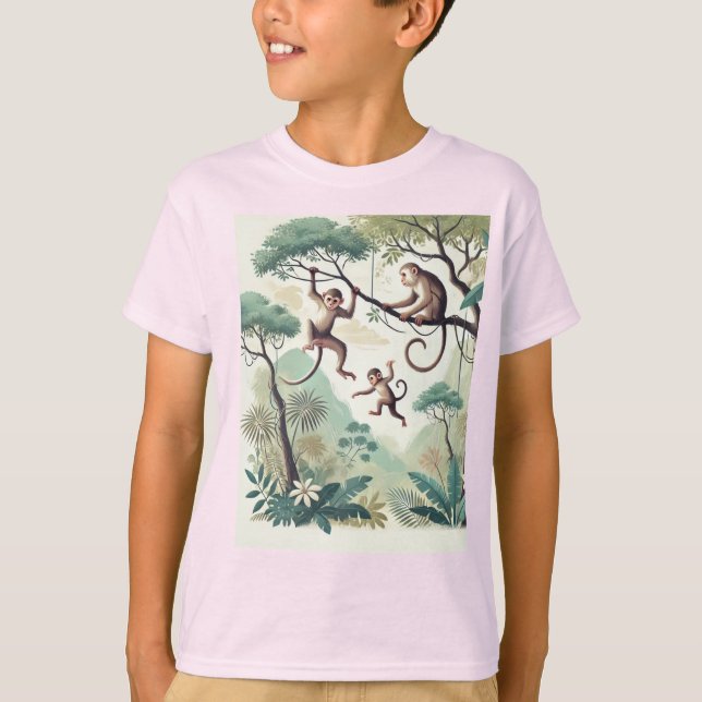 Jungle Swing Monkey Tee – Fun, Wild & Stylish! (Front)
