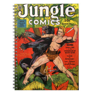 Jungle Tarzan & Black Panther Vintage Comics Notebook