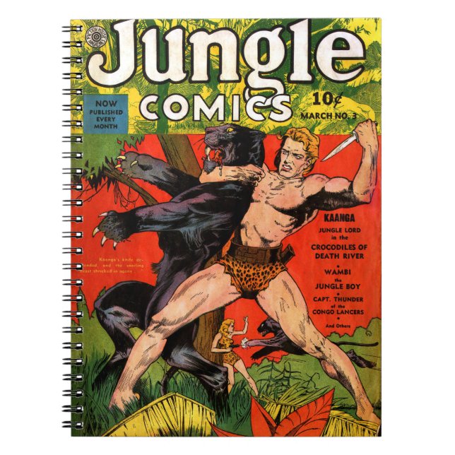 Jungle Tarzan & Black Panther Vintage Comics Notebook (Front)