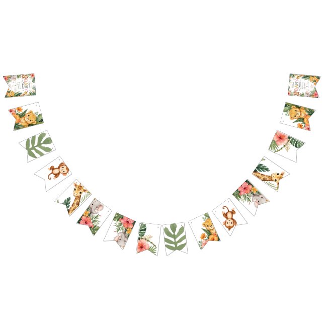 Jungle Theme Baby shower  Bunting Flags (All)