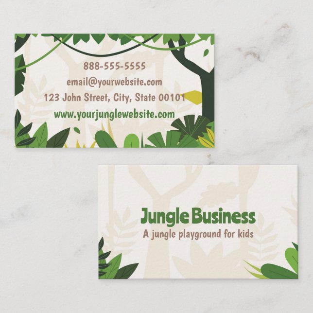 Jungle Theme for Kids Business Card (Front/Back)
