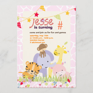 Jungle Theme/Personalized Party/photo Invitation