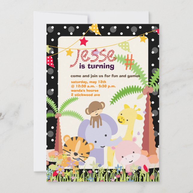 Jungle Theme/Personalized Party/photo Invitation (Front)