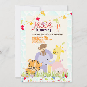 Jungle Theme/Personalized Party/photo Invitation